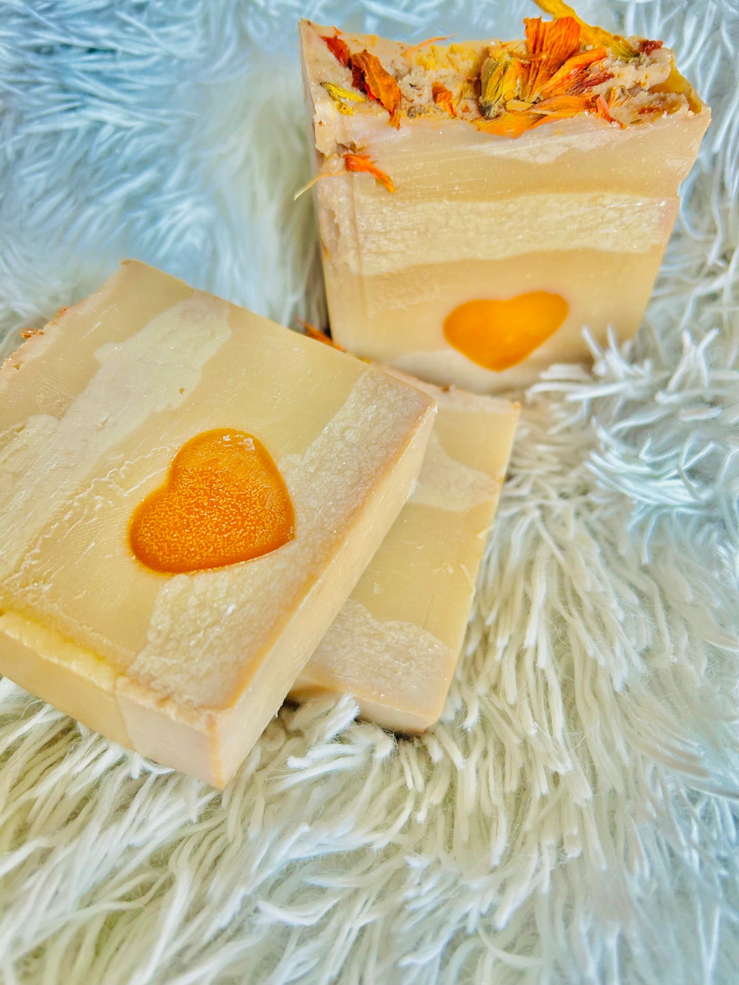 Orange Heart Bliss – Almond & Shea Soap" 🧡✨