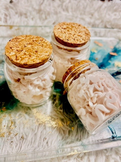 2 oz Whipped Silk Cashmere Body Butter – Mini Size in Airtight Cork Lid Glass Jar ✨